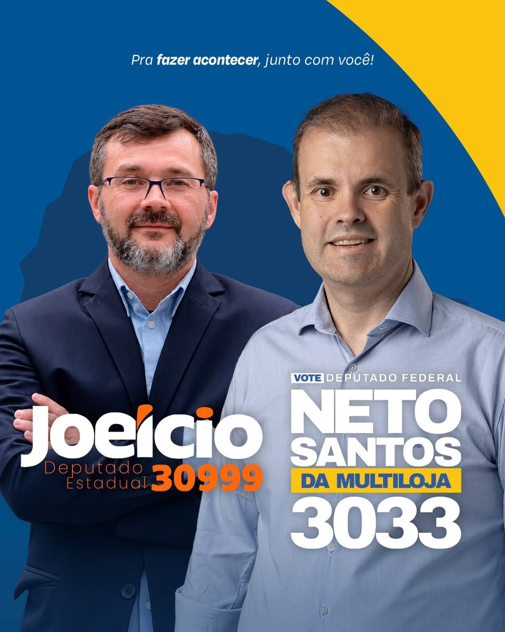 Joelcio dos Santos em material de campanha